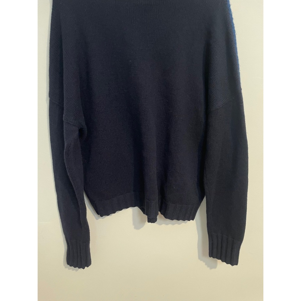 Duffy Blue Mixed Knit Wool Yak Cashmere Blend Sweater Size Large Quiet Luxury - Picture 7 of 9